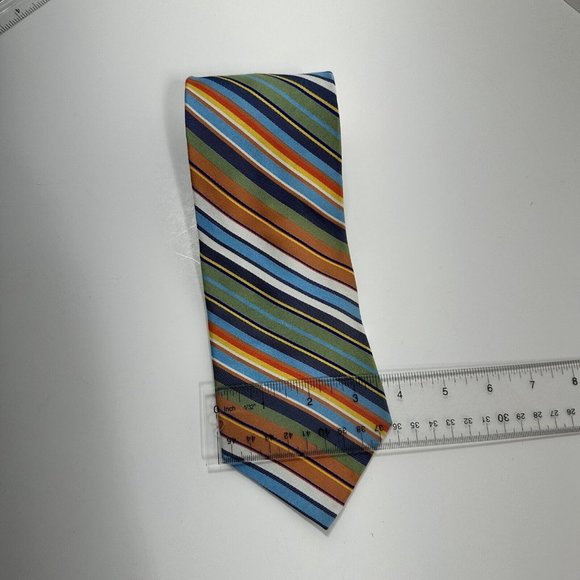 TOMMY HILFIGER Vintage Striped Men's 100% Silk Neck Tie Made In USA - Picture 2 of 8